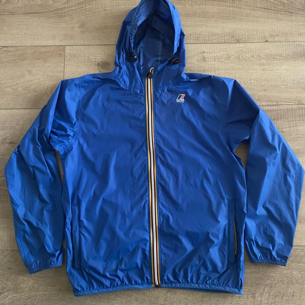 K-Way Windbreaker Jacket - LARGE - Le Vrai 3.0 Claude -Royal blue - fanny pack